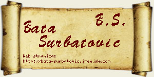 Bata Šurbatović vizit kartica